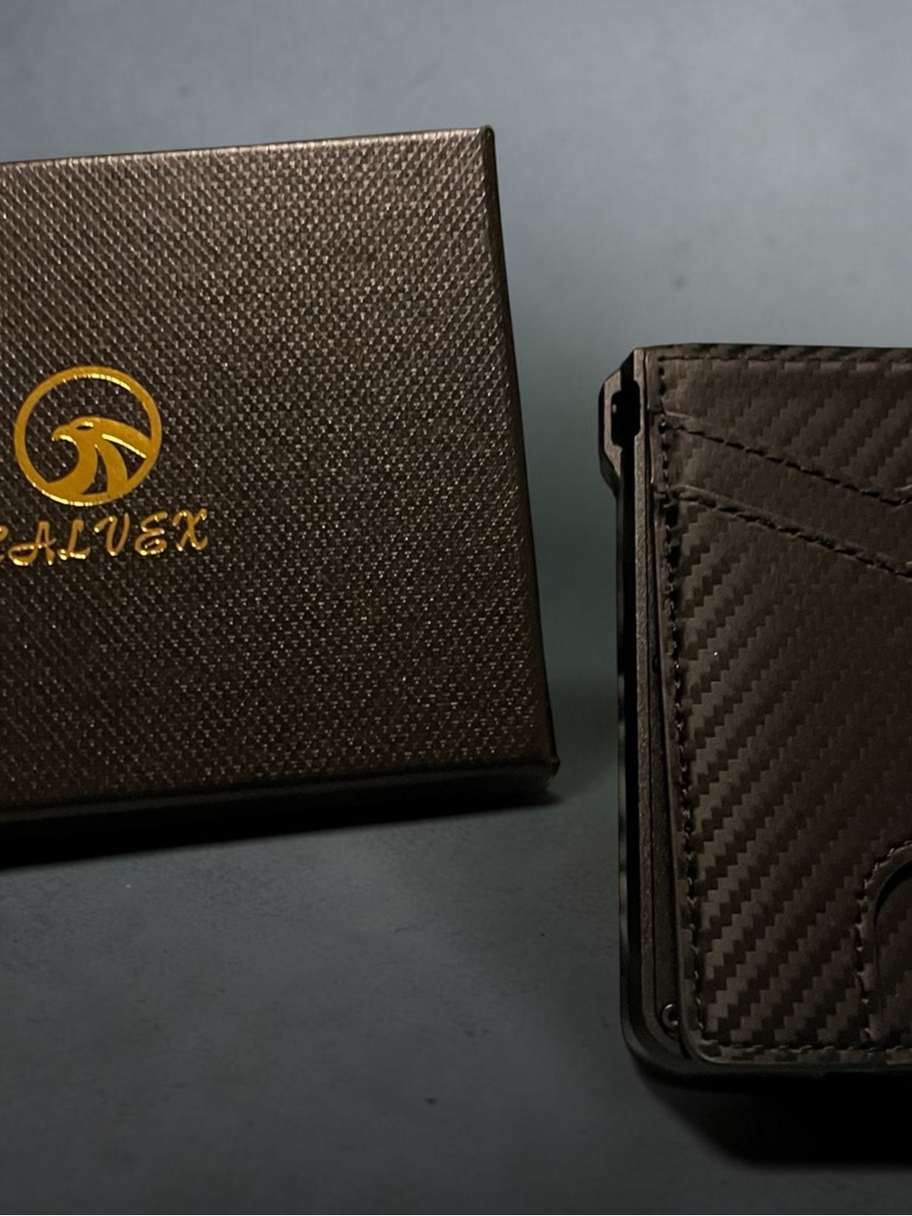 Black Carbon Fiber Card & Key Wallet